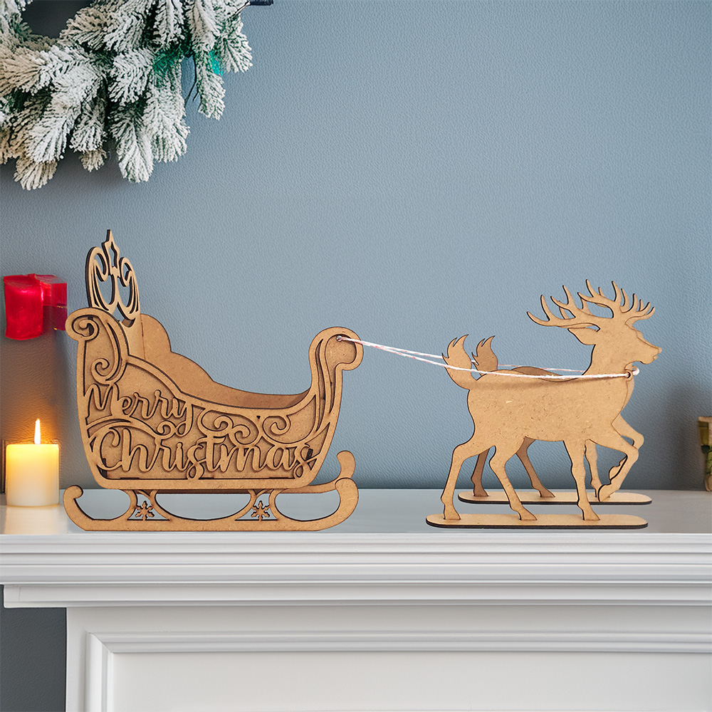 Christmas Sleigh with Reindeer